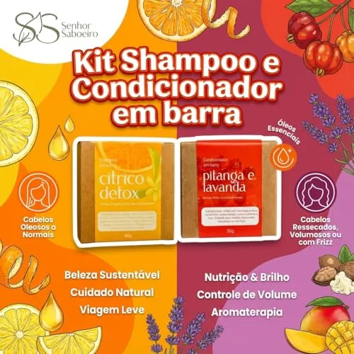 Kit de shampoo e condicionador em barra - foto 2