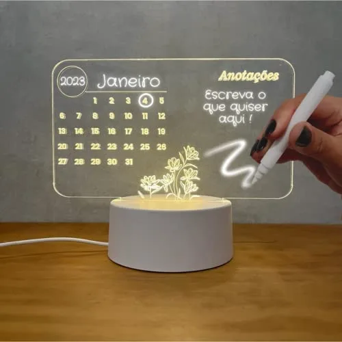 Calendário luminoso para escrever