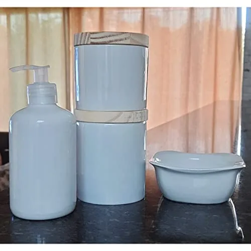 Kit de higiene branco em porcelana