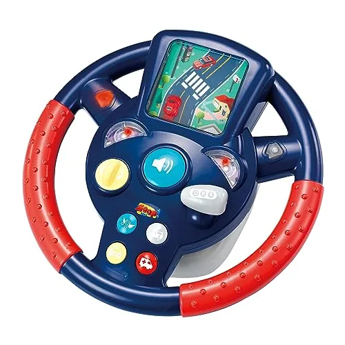 Volante de brinquedo com simulador