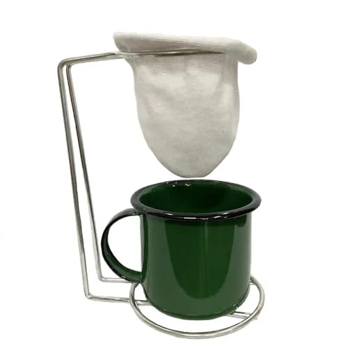Kit caneca esmaltada com mini coador