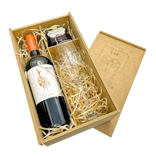 Kit de vinho, geleia e taça