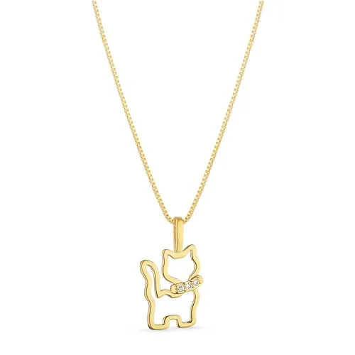 Colar com pingente de gato
