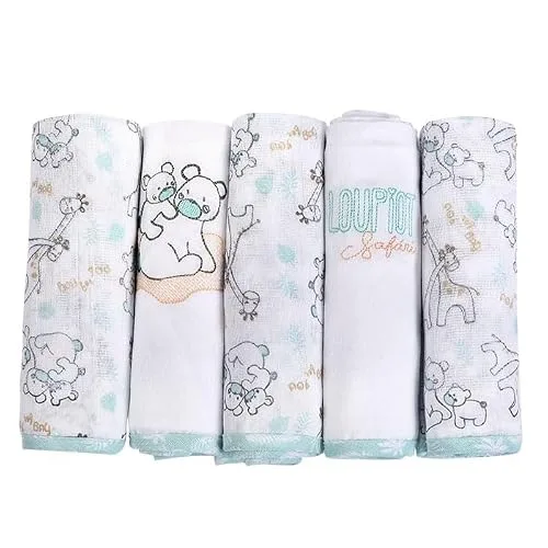 Kit de fraldas de pano bordadas