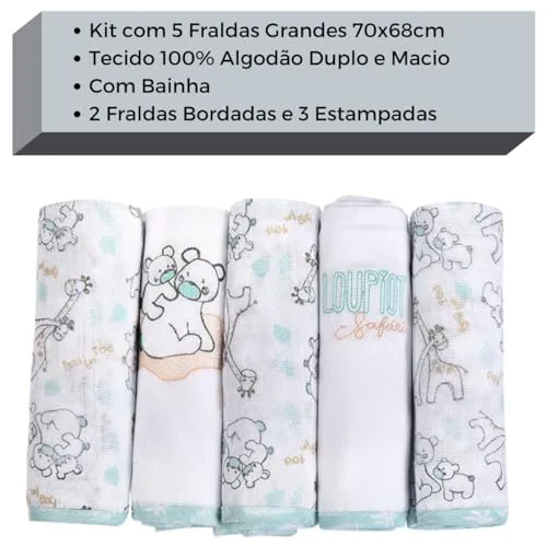 Kit de fraldas de pano bordadas - foto 3