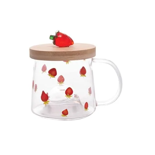 Caneca de vidro com pires