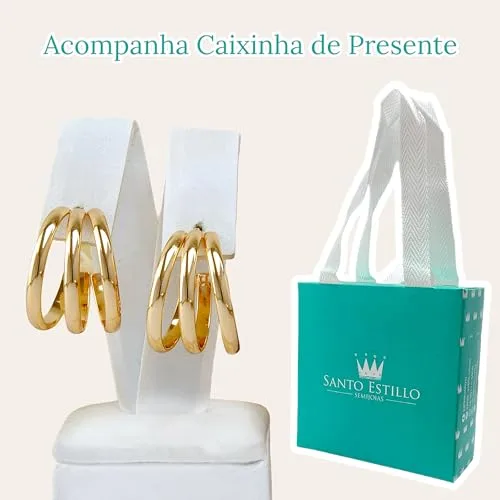 Brinco de argola dourado - foto 2