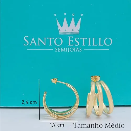 Brinco de argola dourado - foto 6
