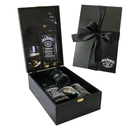 Box de whisky com copos e dosador