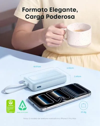 Power bank com cabo USB-C integrado - foto 5