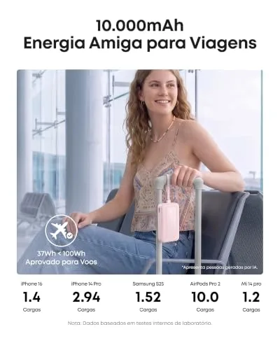 Power bank com cabo USB-C integrado - foto 6