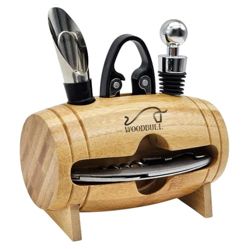 Kit de vinho com suporte
