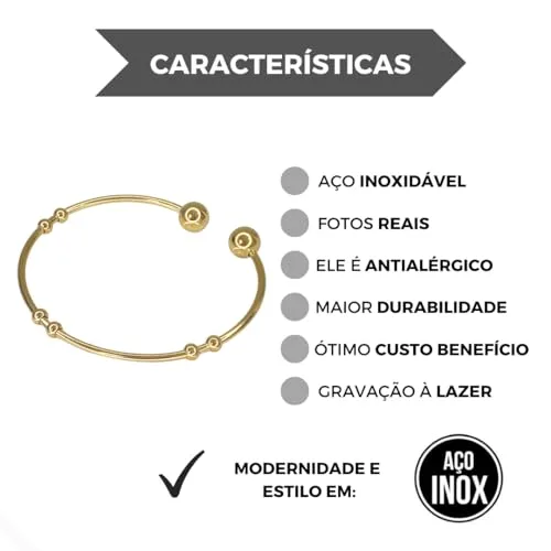 Bracelete dourado regulável - foto 3