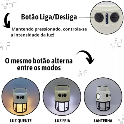 Luminária de camping recarregável - foto 4