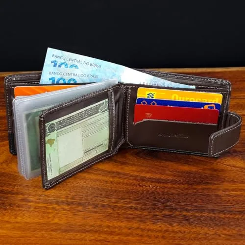 Carteira de couro com proteção RFID - foto 6