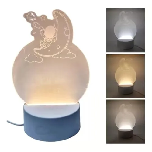 Lousa de recados iluminada de astronauta