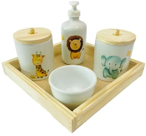 Kit de higiene safári com bandeja