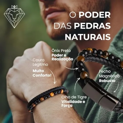 Pulseira masculina de pedras - foto 2