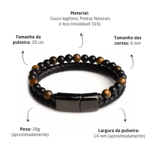 Pulseira masculina de pedras - foto 3