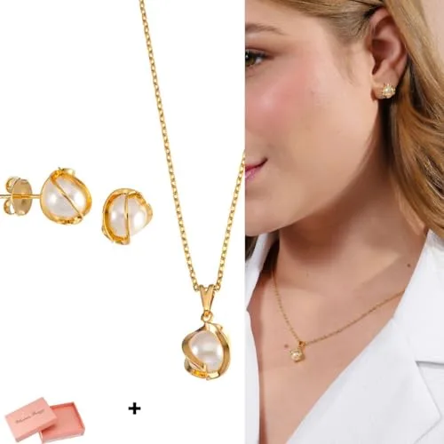 Conjunto de colar e brinco de pérola - foto 6