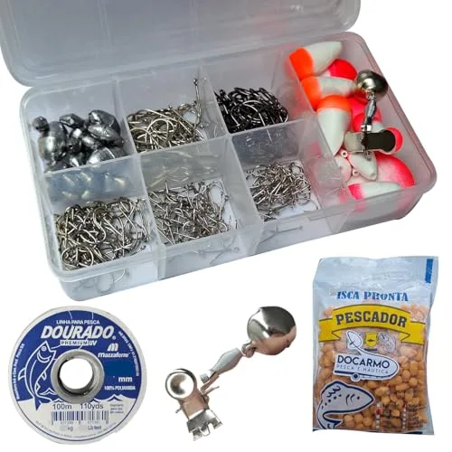 Kit de anzol, chumbada e boia