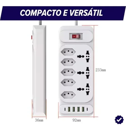 Filtro de linha com USB e USB-C - foto 6