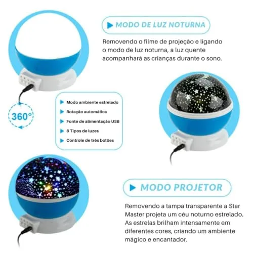Projetor de céu estrelado giratório - foto 5