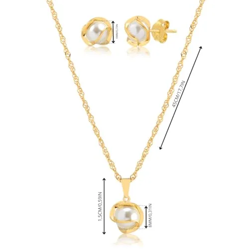 Conjunto de colar e brinco com pérola - foto 2