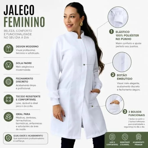 Jaleco branco feminino - foto 2