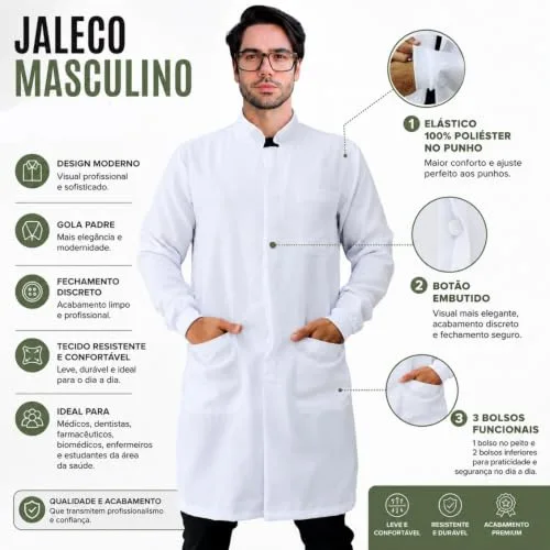 Jaleco branco masculino - foto 2