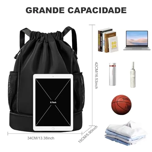 Mochila esportiva com cordão - foto 3