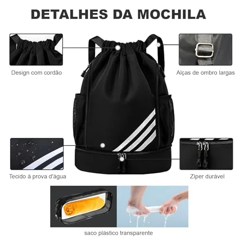 Mochila esportiva com cordão - foto 4