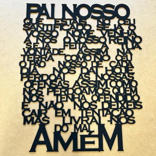 Oração do Pai Nosso em MDF vazado