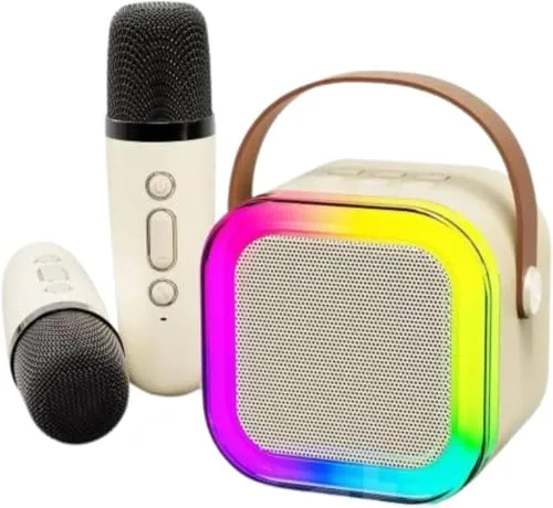 Kit de karaokê com dois microfones