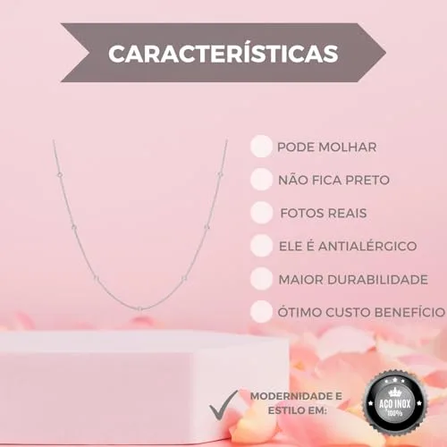 Colar de bolinhas em aço inox - foto 4