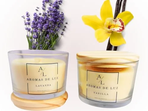 Dupla de velas de vanilla e lavanda