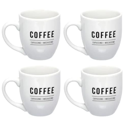 Conjunto com quatro canecas de porcelana