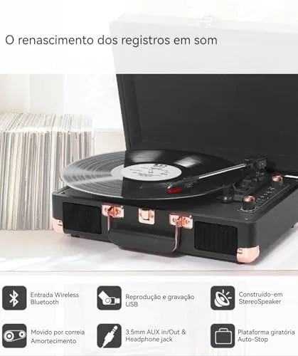 Vitrola portátil com bluetooth - foto 3