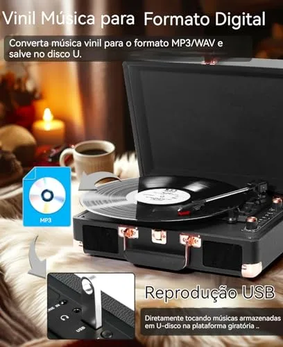 Vitrola portátil com bluetooth - foto 4
