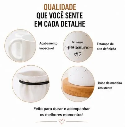 Kit de café com mensagem romântica - foto 4