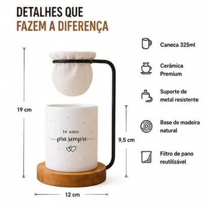 Kit de café com mensagem romântica - foto 5