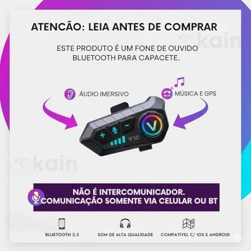 Fone Bluetooth para capacete - foto 2