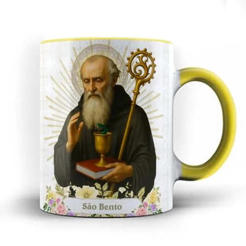 Caneca com a oração de São Bento
