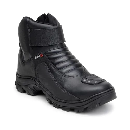 Bota de couro para motociclista