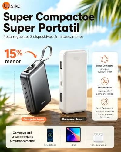 Carregador portátil com cabos integrados - foto 3