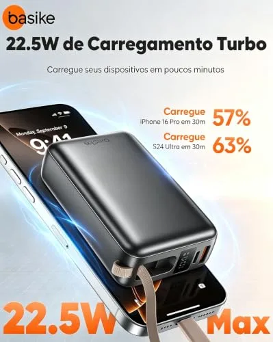 Carregador portátil com cabos integrados - foto 5
