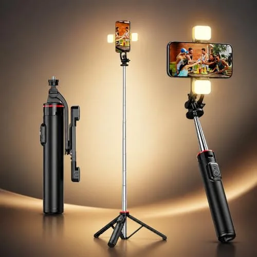 Tripé para celular com luz