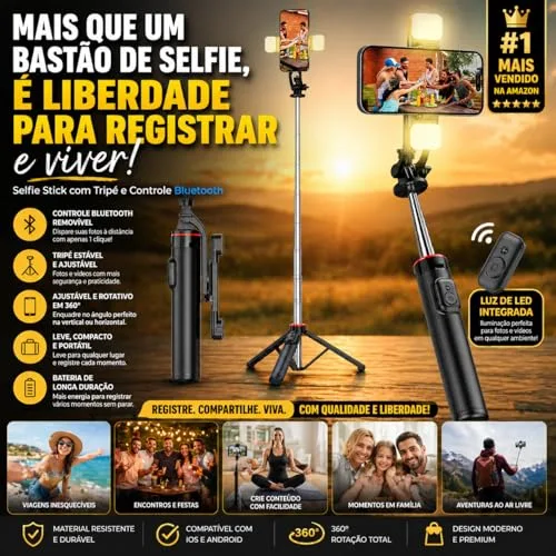 Tripé para celular com luz - foto 2