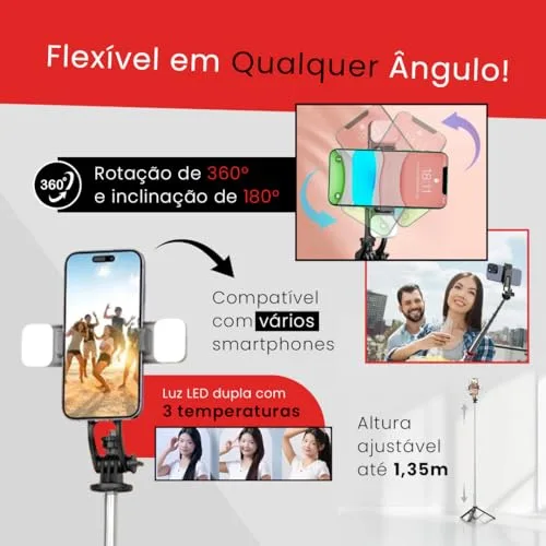 Tripé para celular com luz - foto 4