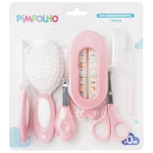 Kit de higiene rosa com termômetro - foto 2